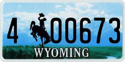 WY license plate 400673