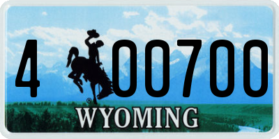 WY license plate 400700