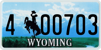 WY license plate 400703