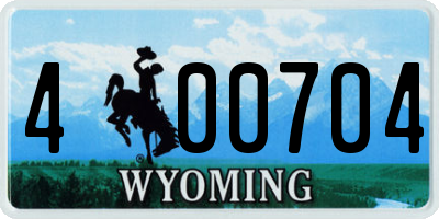 WY license plate 400704