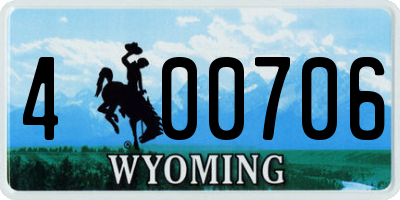 WY license plate 400706