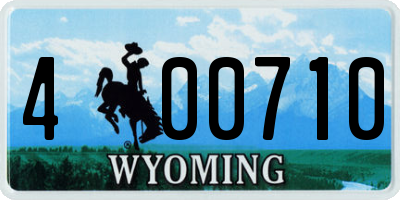 WY license plate 400710