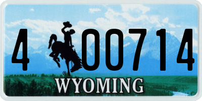 WY license plate 400714