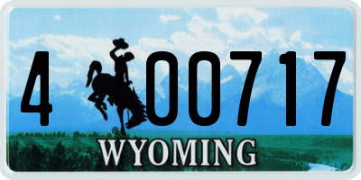 WY license plate 400717