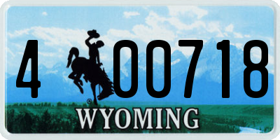 WY license plate 400718