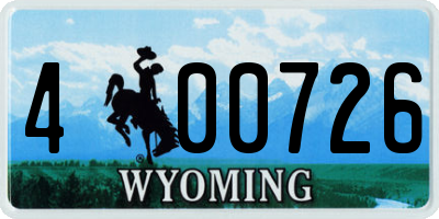 WY license plate 400726
