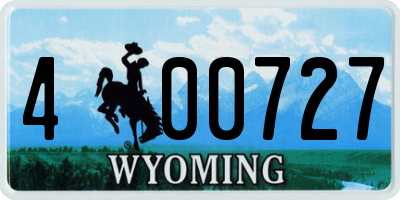 WY license plate 400727