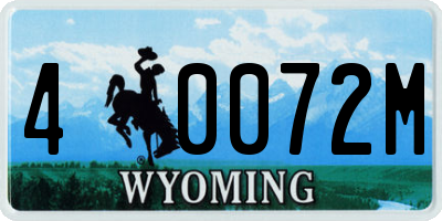WY license plate 40072M