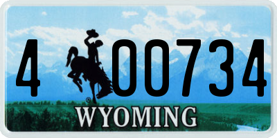 WY license plate 400734