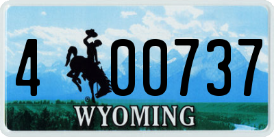 WY license plate 400737