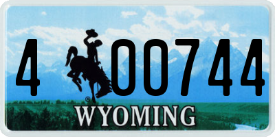 WY license plate 400744