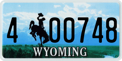 WY license plate 400748