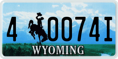 WY license plate 40074I