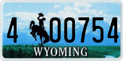 WY license plate 400754
