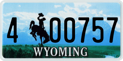 WY license plate 400757