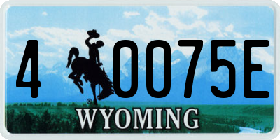 WY license plate 40075E