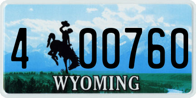 WY license plate 400760