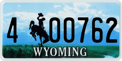 WY license plate 400762