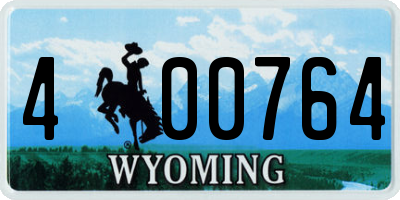 WY license plate 400764