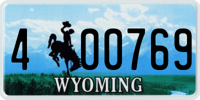 WY license plate 400769