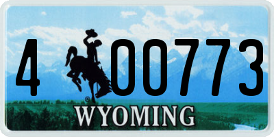 WY license plate 400773
