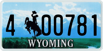 WY license plate 400781
