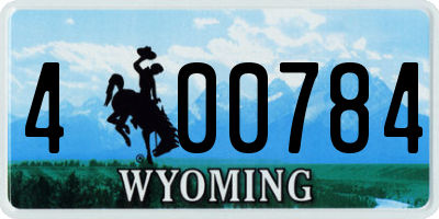 WY license plate 400784