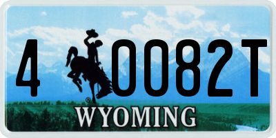 WY license plate 40082T