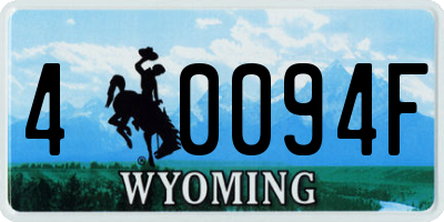 WY license plate 40094F