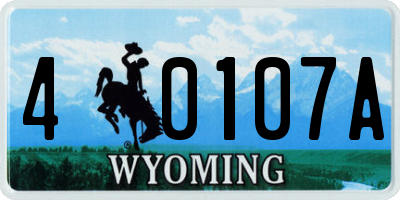 WY license plate 40107A