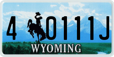 WY license plate 40111J