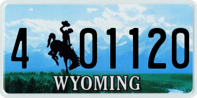 WY license plate 401120