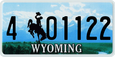 WY license plate 401122