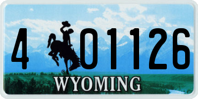 WY license plate 401126
