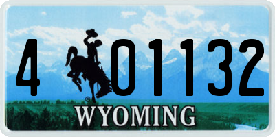 WY license plate 401132