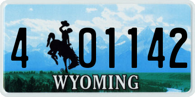 WY license plate 401142