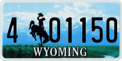 WY license plate 401150