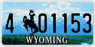 WY license plate 401153