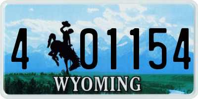 WY license plate 401154