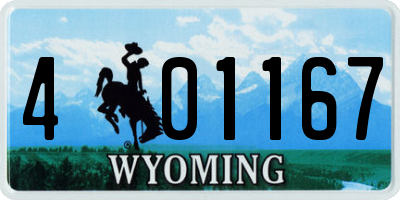 WY license plate 401167