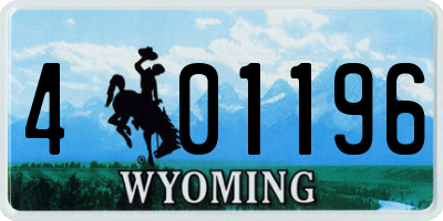 WY license plate 401196