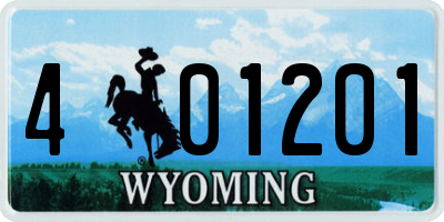 WY license plate 401201