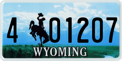 WY license plate 401207