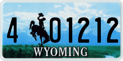 WY license plate 401212