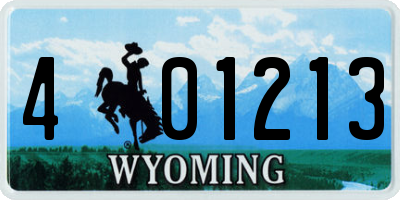 WY license plate 401213