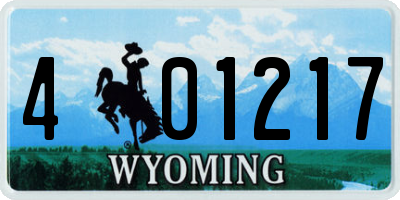 WY license plate 401217