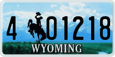 WY license plate 401218