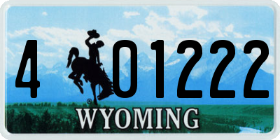 WY license plate 401222
