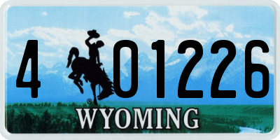 WY license plate 401226
