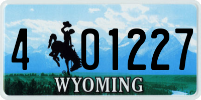 WY license plate 401227